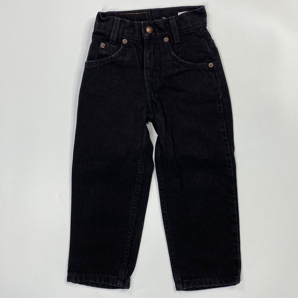 Vintage Little Levi's Black 550 Size 4 Relaxed Fit Slim Orange Tag